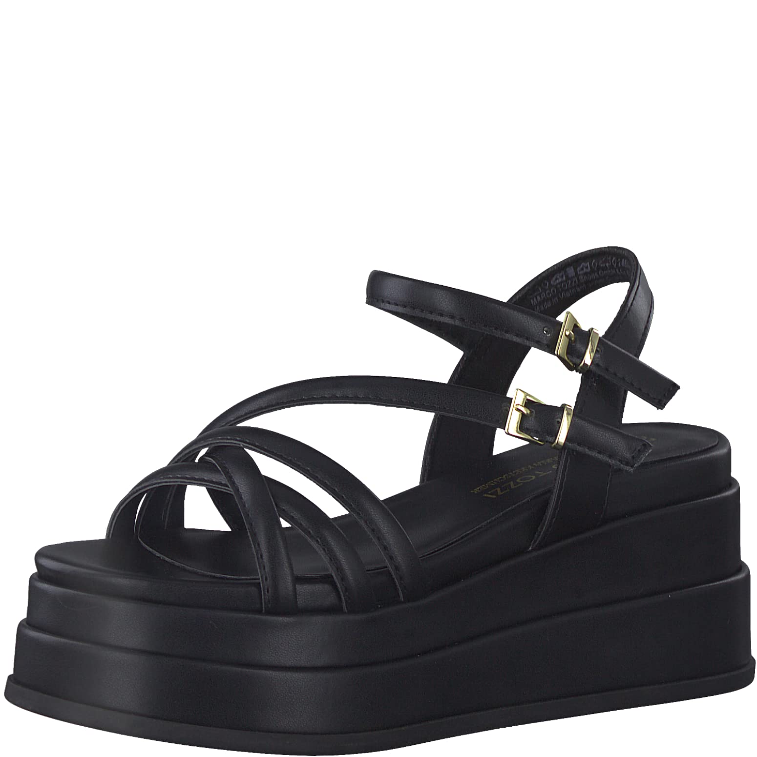 MARCO TOZZI Women's 2-2-88306-20 Wedge Sandals, black, 7 UK