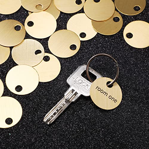 Etiquetas de metal dorado en blanco resistentes para grabado de mascotas y plantas 5