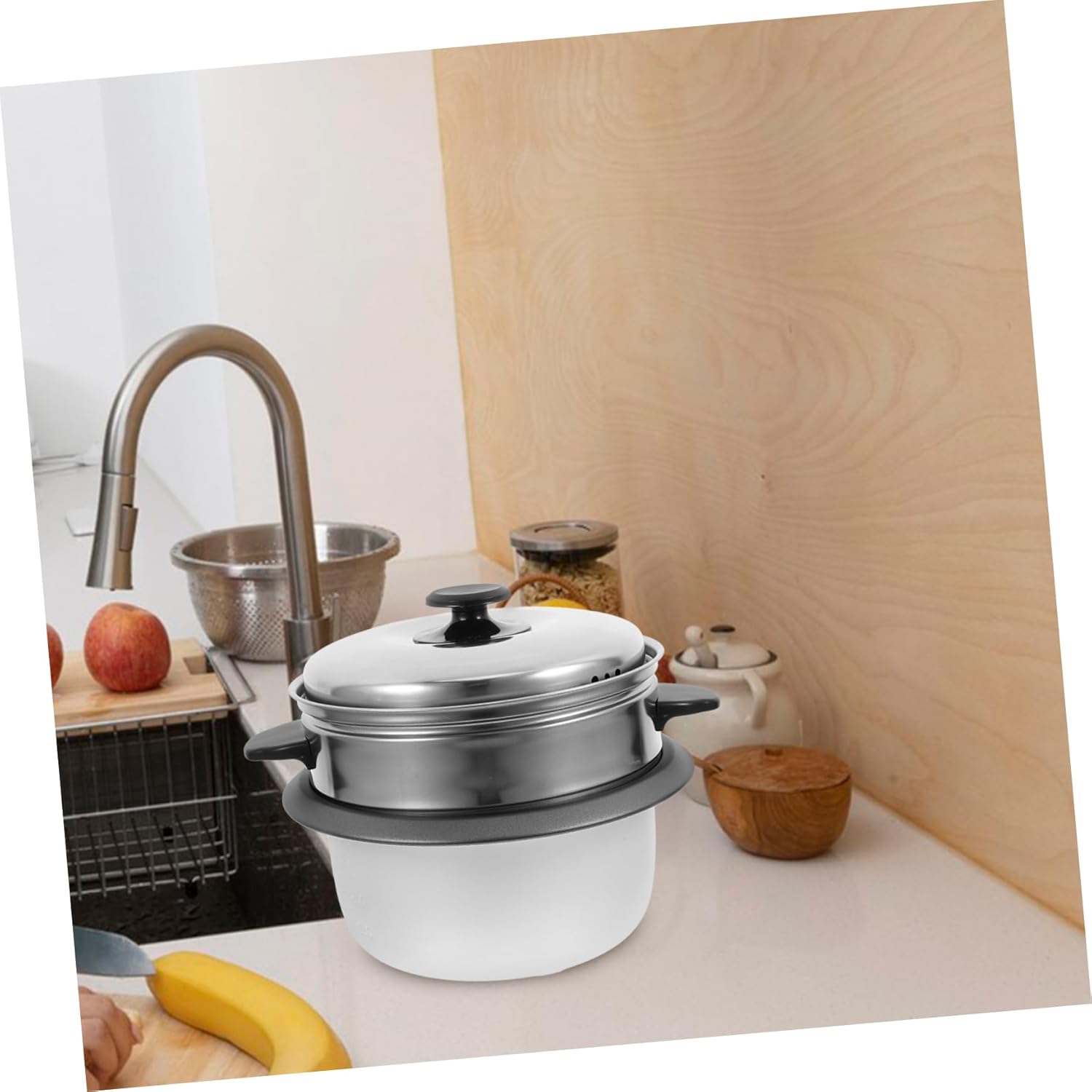 Rice Cooker Inner Pot Non-stick Liner with Steamer Capacity Material Easy to Clean for Use