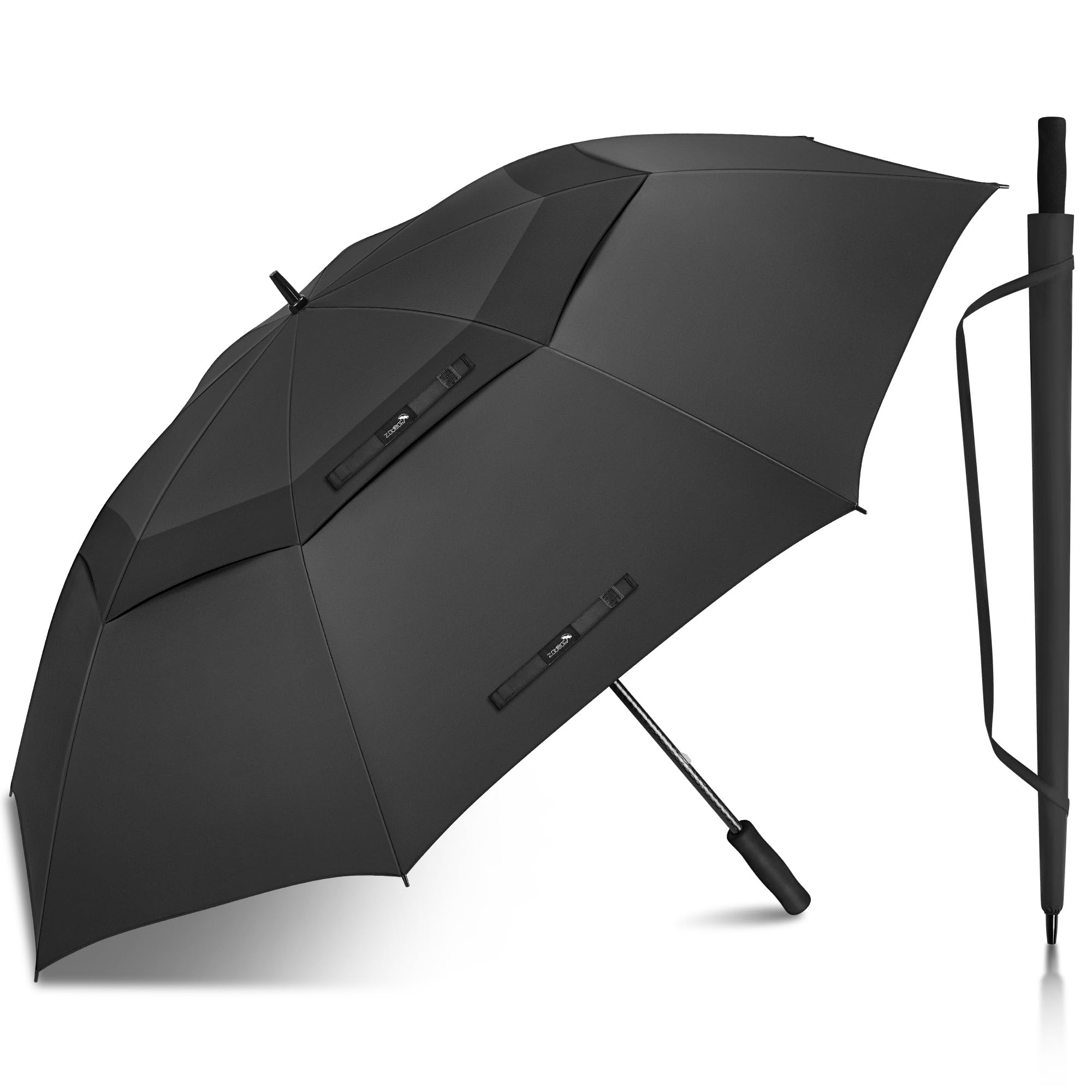 ZOMAKE Parapluie de Golf Extra Large,80 Pouces Grande Taille Ombrelle Resistant au Tempete,Double Canopée Golf Umbrella Solide pour Hommes et Femmes