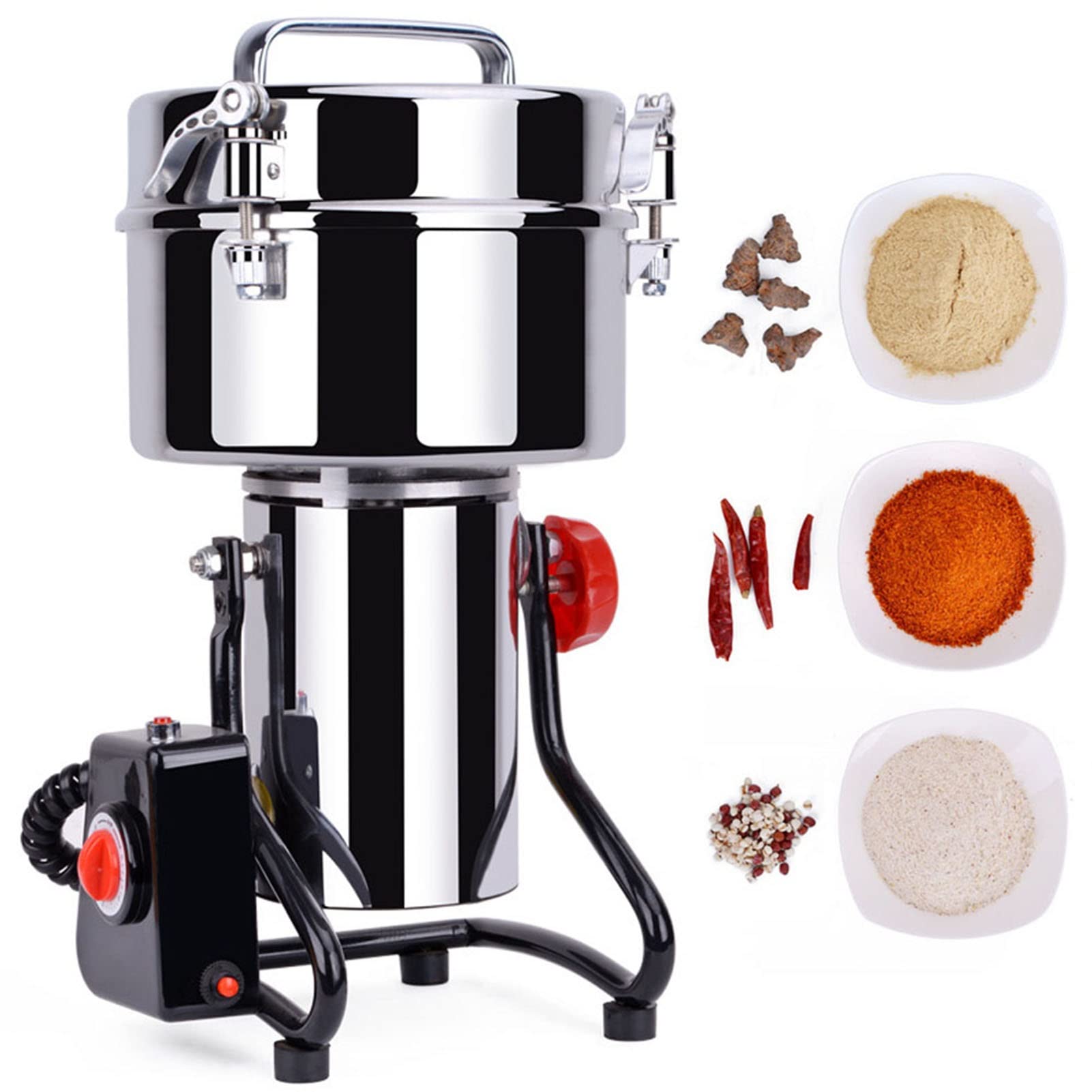 3000G Commerciale Mulino A Smerigliatrice Elettrica Ad Alta Velocità Smerigliatrice Di Erbe Acciaio Inossidabile Pulverizzatore Di Cereali Tipo Swing Crusher Per Famiglia, Medicina E Il Laboratorio