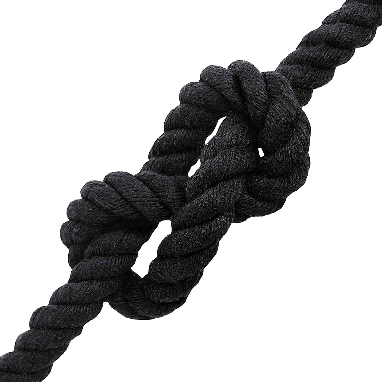 Cuerda de algodón negra 2 x 2 x 2500 cm de 3 capas, 1 pieza de cuerda de cuerda para macramé, manualidades y jardín DIY, flexible para fijación y hilo