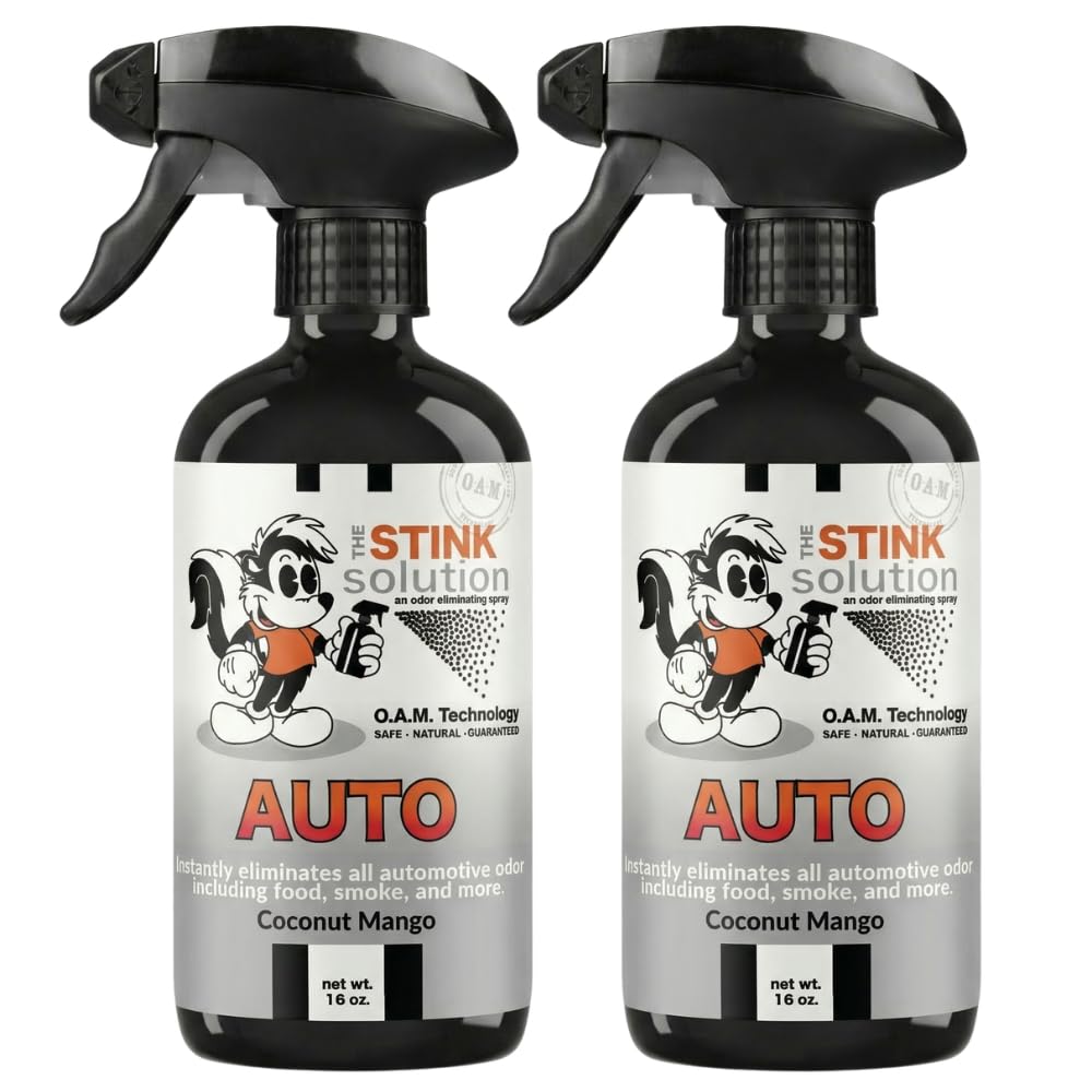 The Stink Solution Car Deodorizer Odor Eliminator For Strong Odor: Quickly Banish Smoke, Pet, Food, Sweat, & Other Foul Fmells! Safe Car Freshener for