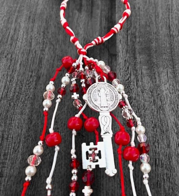 Miniatura 4 de MUNIFICENCE SAN BENEDICTO ROJO PROTECCIÓN DEL HOGAR PUERTA BENDICIÓN CON ENCANTES Y UNA MEDALLA DE PLATA SAN BENEDICTO EXTRA GRANDEPROTECCION DE