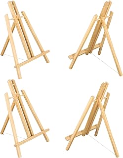 4Pc Wooden Easel,16"Table Top Easel,Easel for Painting canvases,Foldable A Frame Wood Easel Adjustable Table Easel for Kids,Oil Water Painting,Students Classroom Etc.