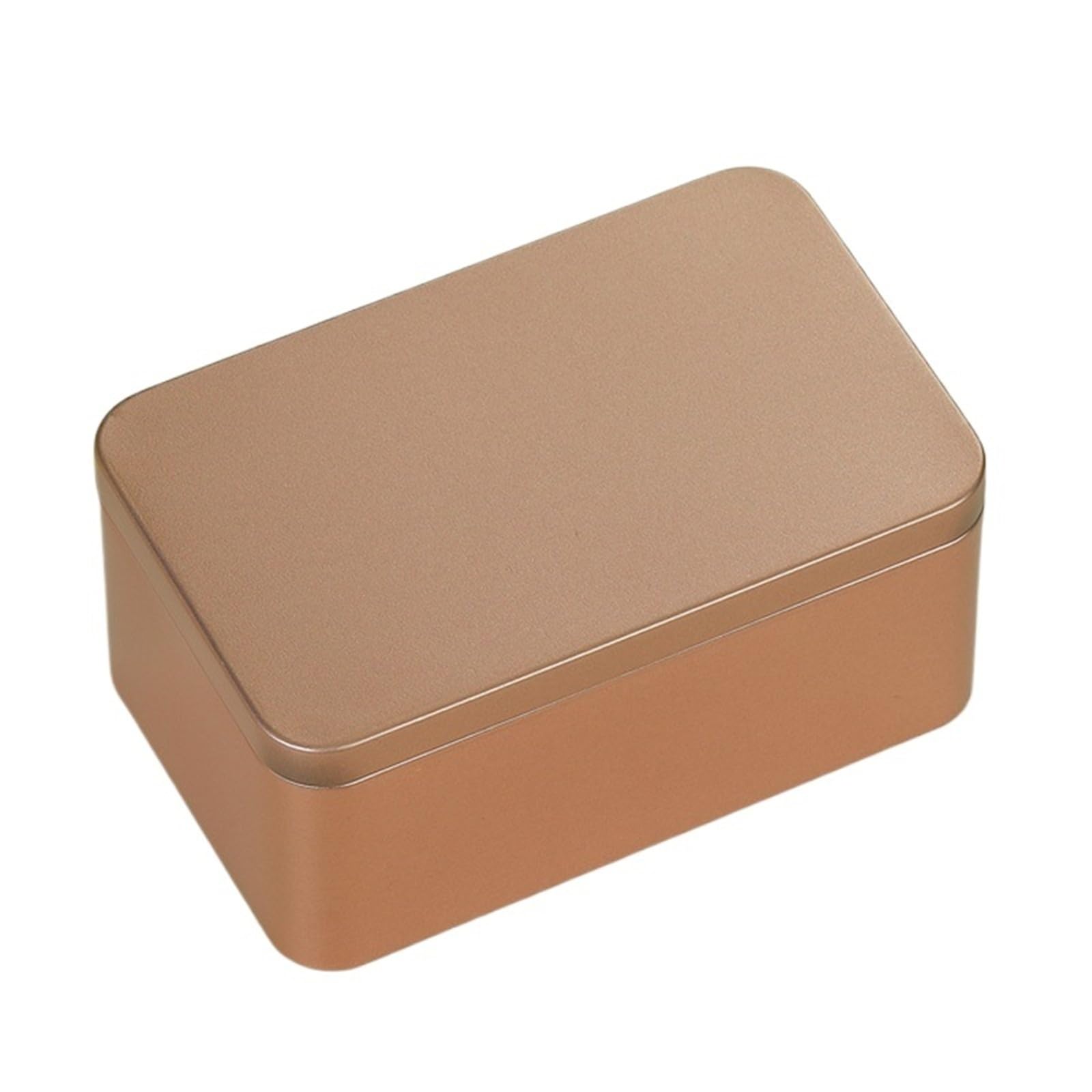 FDBTYJN Tea Caddy 1Pc Metal Tin Jar Square Sealed Box Tea Candy Cookies Storage Boxes Food Packaging Containers Jars For Party Favors(Rosegold)