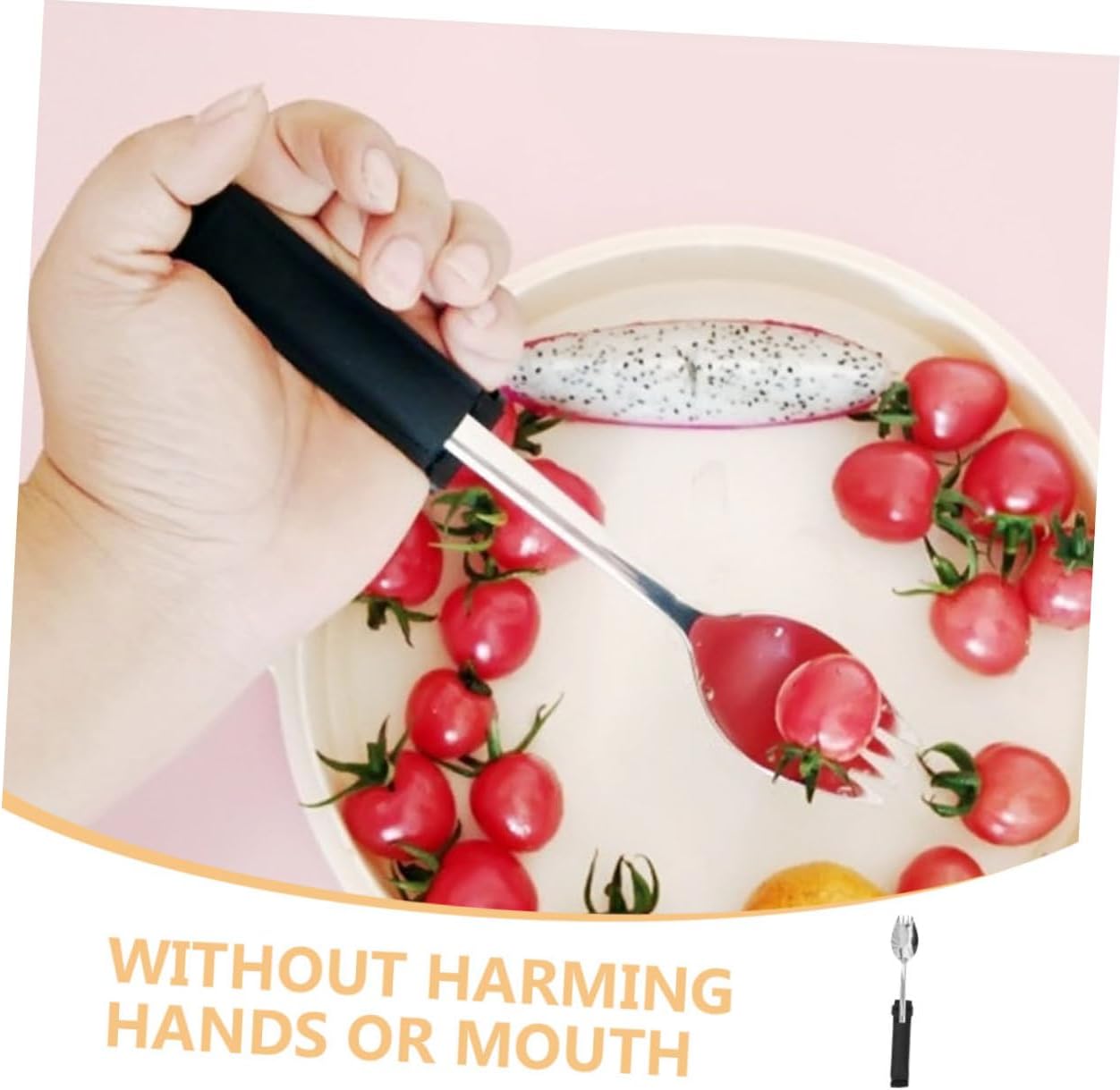 Shake Spoon Sippy Spoon for Seniors Hot Bowl Gripper Stainless Steel Nylon Comfortable to Hold Elderly Cutlery Disabled Utensil for Daily Use