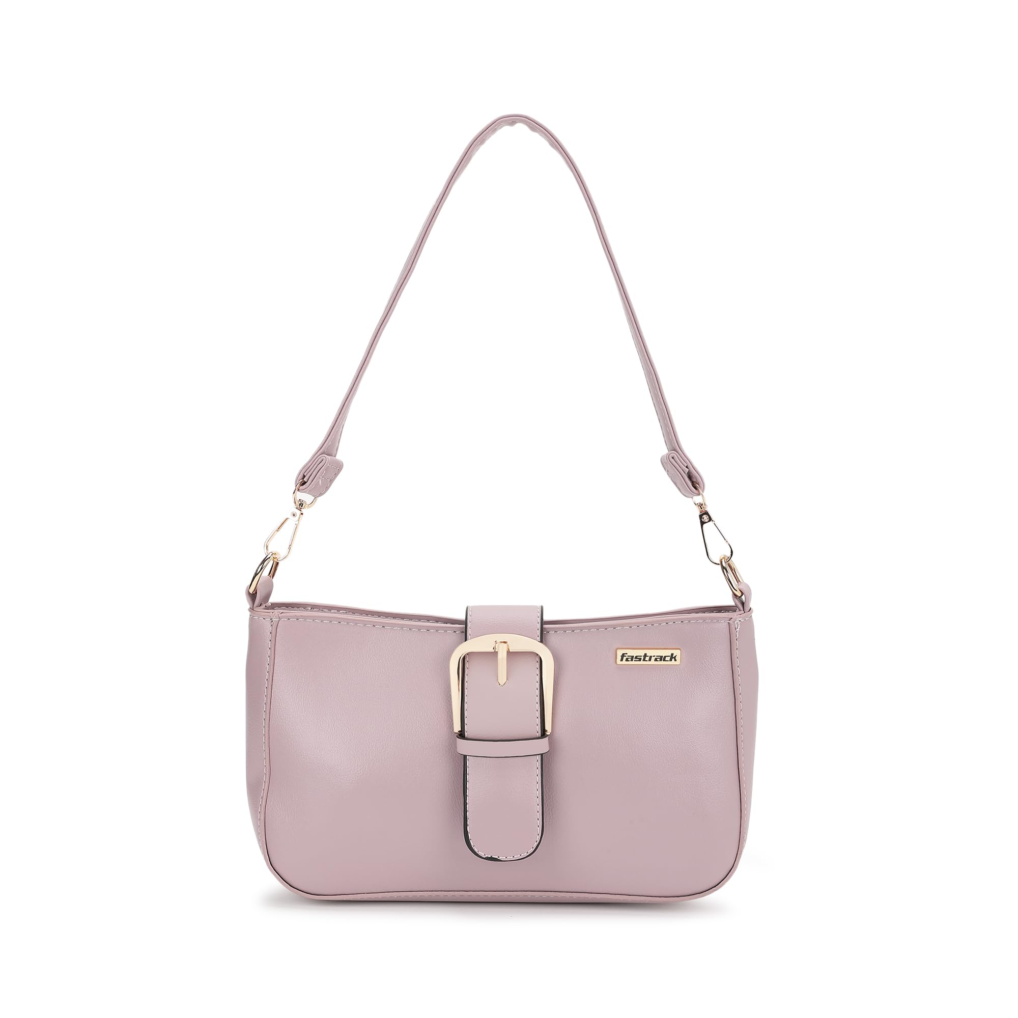 Women Buckle Detail Shoulder Bag with Top Zip and Flap Closure | Inner Zip and Slip Pockets, Gold Metal Accents | Trendy Sling Bag | Trendy Women Handbags-image-20