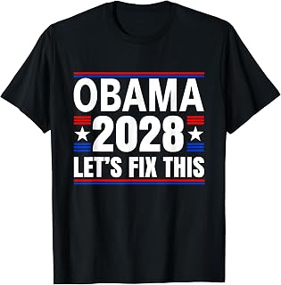 President Barack Obama 2028 Portrait Patriotic Democrat USA T-Shirt