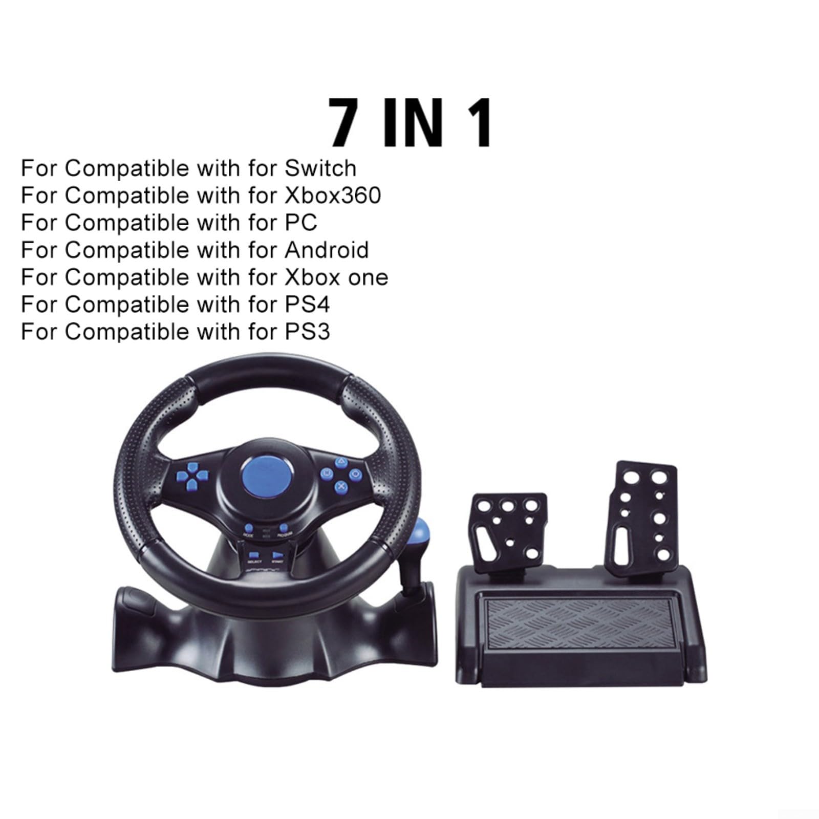 Volante USB per auto per interruttore per Xbox per 360 per PS4 per PS3 per PC (7 in 1)
