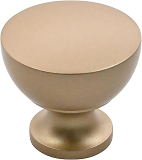 Alzassbg 1-1/4" Champagne Copper Round Cabinet Knobs 10 Pack, AL6013SCG | Single Hole Knob, 1.25 Inch(31.5mm) Diameter, Decorative Flat Round Hardware Pulls, for Cabinets and Drawers