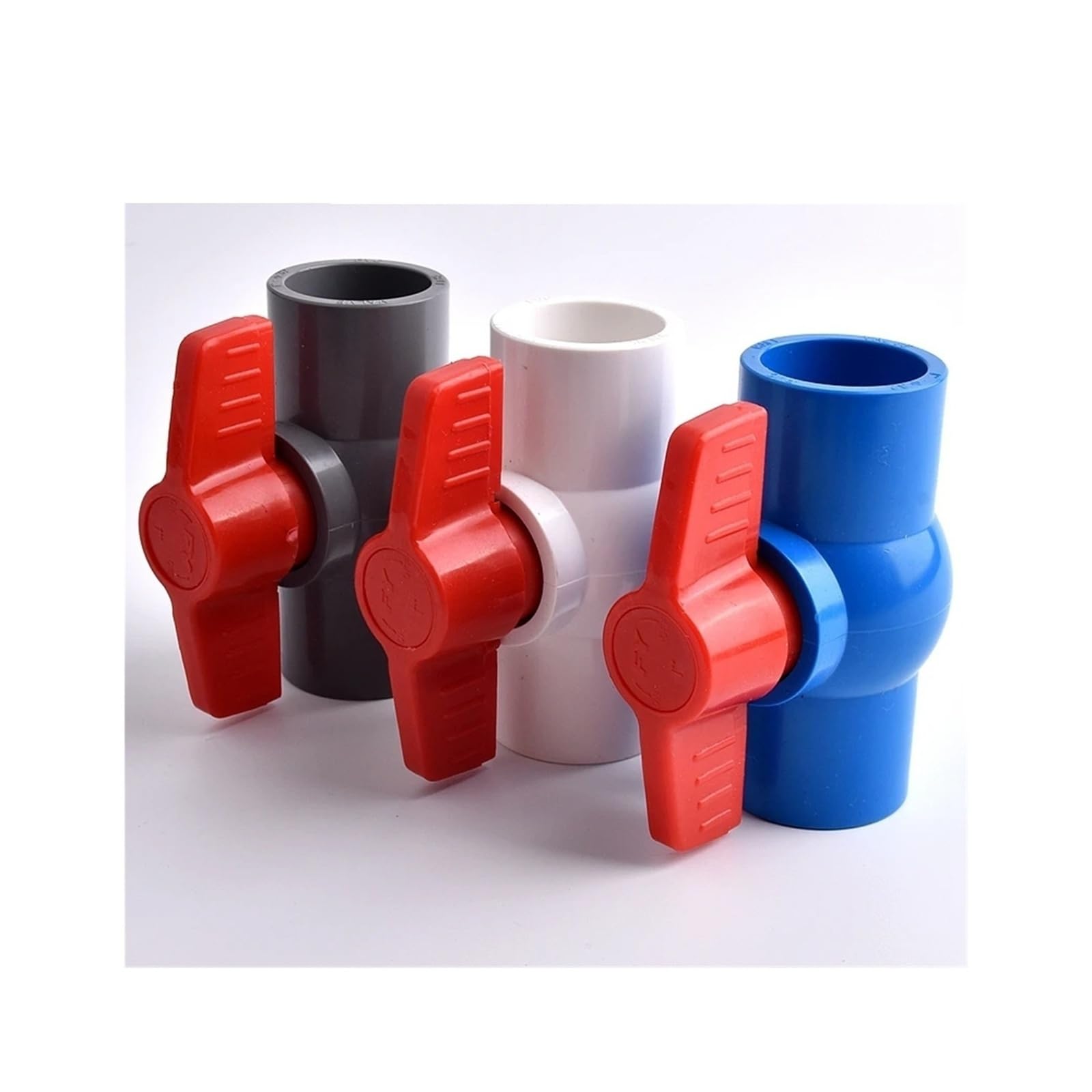 1pc Rura Pcv Płaskie Gniazdo Zawór Kulowy Łącznik Adapter Złącza Do Podlewania Nawadnianie Ogrodu Akwarium Wspólne ID 20~110mm(Grey Color,Inner dia 63mm)