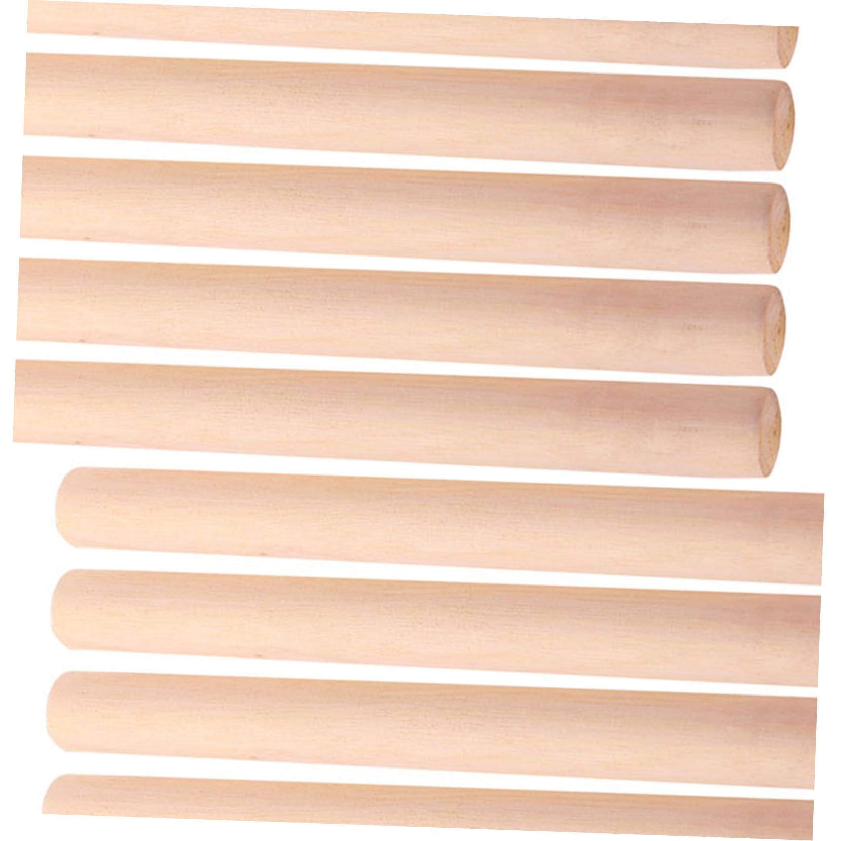 PACKOVE Rodillo de Madera para Repostería 10 Piezas Superficie Lisa sin Rebabas, Adecuado para Masa de Galletas y Panadería, Color Caqui Resistente y Práctico
