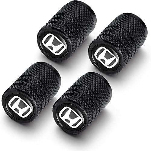 AYATANA Vástago de válvula de neumático de metal compatible con Honda Accord Civic CR-V URV Pilot EX EX-L 4 piezas negro