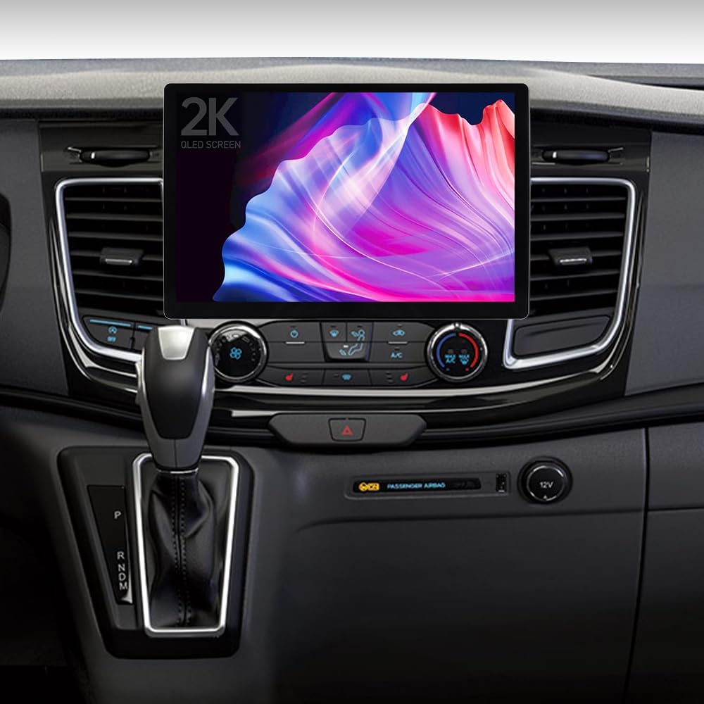 Radio de coche para Ford Transit Custom 2018 – 2022, pantalla táctil QLED de 13,1 pulgadas, Android 15 Radio, Wireless CarPlay Android Auto, 4G LTE Navigation, DSP Bluetooth 5.0, Plug & Play Display