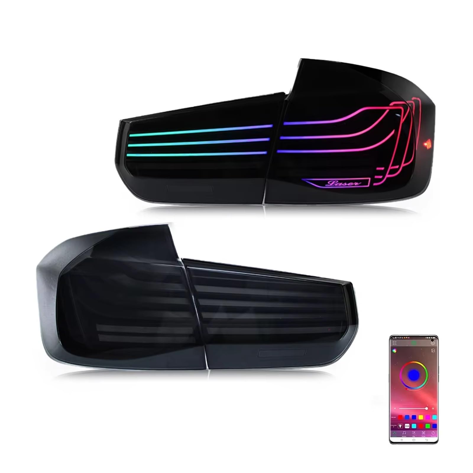 Faros traseros Para Serie 3 13-18 CLS(RGB) luces traseras con control remoto conjunto de luz trasera pieza automóvil, lámpara advertencia freno, LED para coche Luces traseras