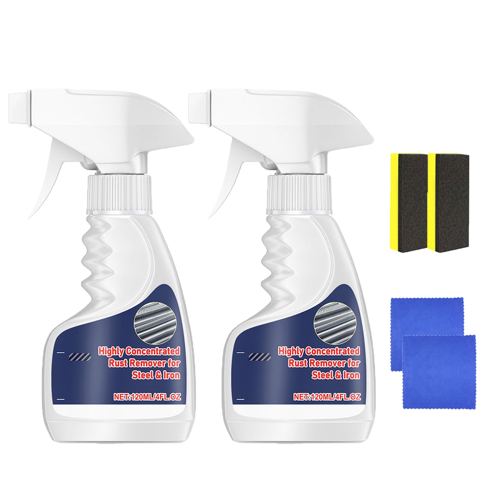 Dissolvant de rouille en métal robuste, dérouillé hautement concentré, puissant dérouilleur métallique très efficace, pulvérisateur convertisseur antirouille, spray anti-rouille instantané (2PCS)