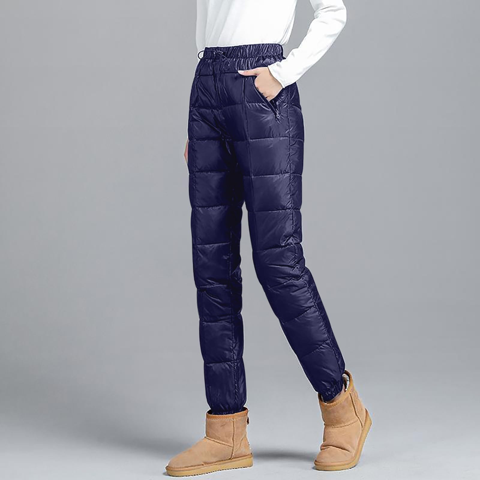 Pantalón Jogging para mujer, cálido, invierno, térmico, forro polar de algodón, pantalones de cintura alta, ancho, chándal de deporte, esquí, entrenamiento de yoga, fitness