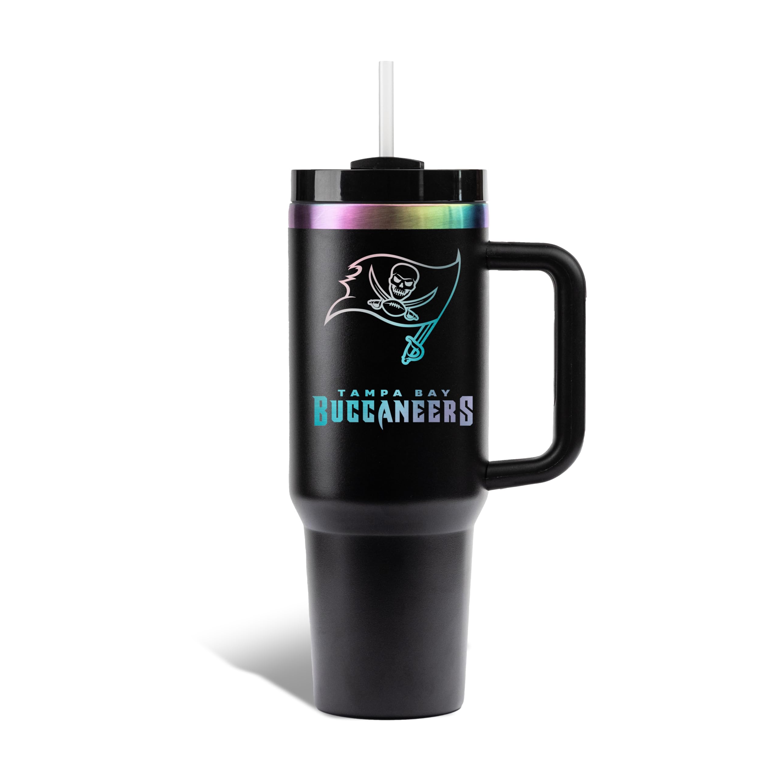 The Memory Company Officially Licensed NFL - Tampa Bay Buccaneers 40oz Iridescent Tumbler with Handle