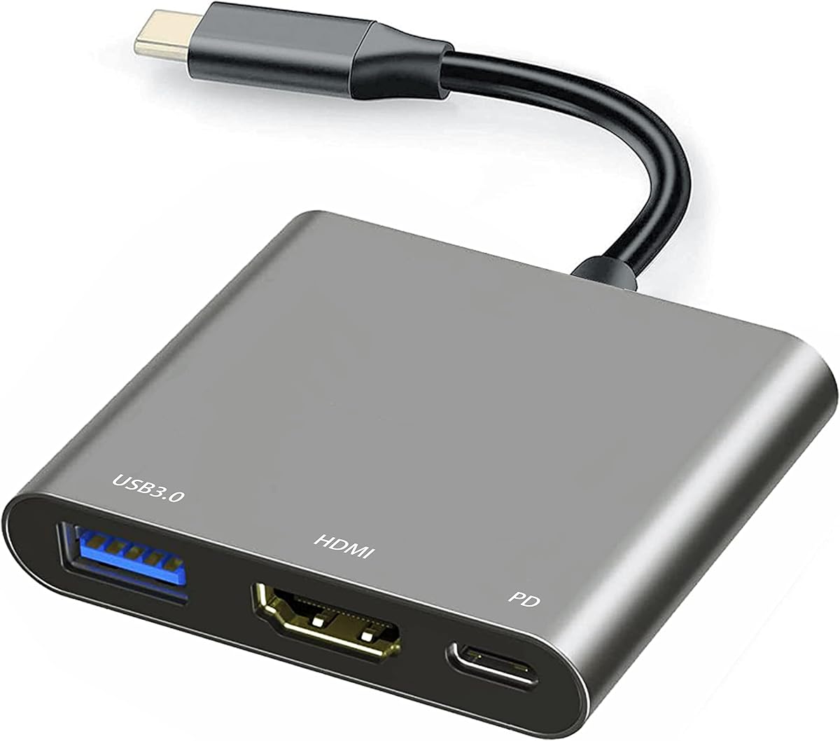 USB C to HDMI Multiport Adapter with Charging Port, HDMI to USB C Hub Adapter for Monitor to Laptop, USB-C to USB 3.0 Adapter 10Gbps, USBC HDMI Adapter 4K Converter for Mac iPad pro MacBook Chromebook