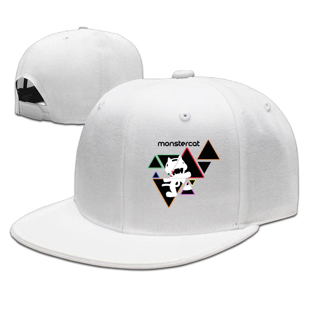 Monstercat Logo Adjustable.Fitted Unisex Flat Baseball Cap White