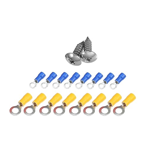 Miniatura 6 de X AUTOHAUX 1 juego de bloques de distribución de energía de 14 pulgadas, barra de autobús de 8 puntos, 16 tornillos bloque de terminales para barco,