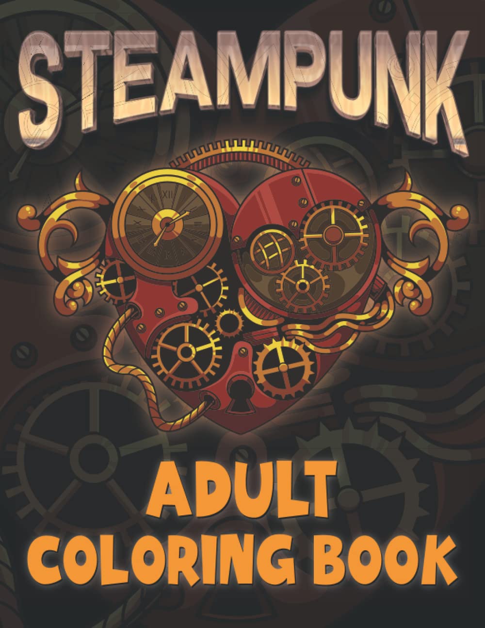 Steampunk Coloring Book for adults: 50 Single-Sided Pages to Color Fantasy Designs with Mechanical Animal Featuring Bugs Fish Butterfly Prince ... for Adults Relaxation (Black Background)