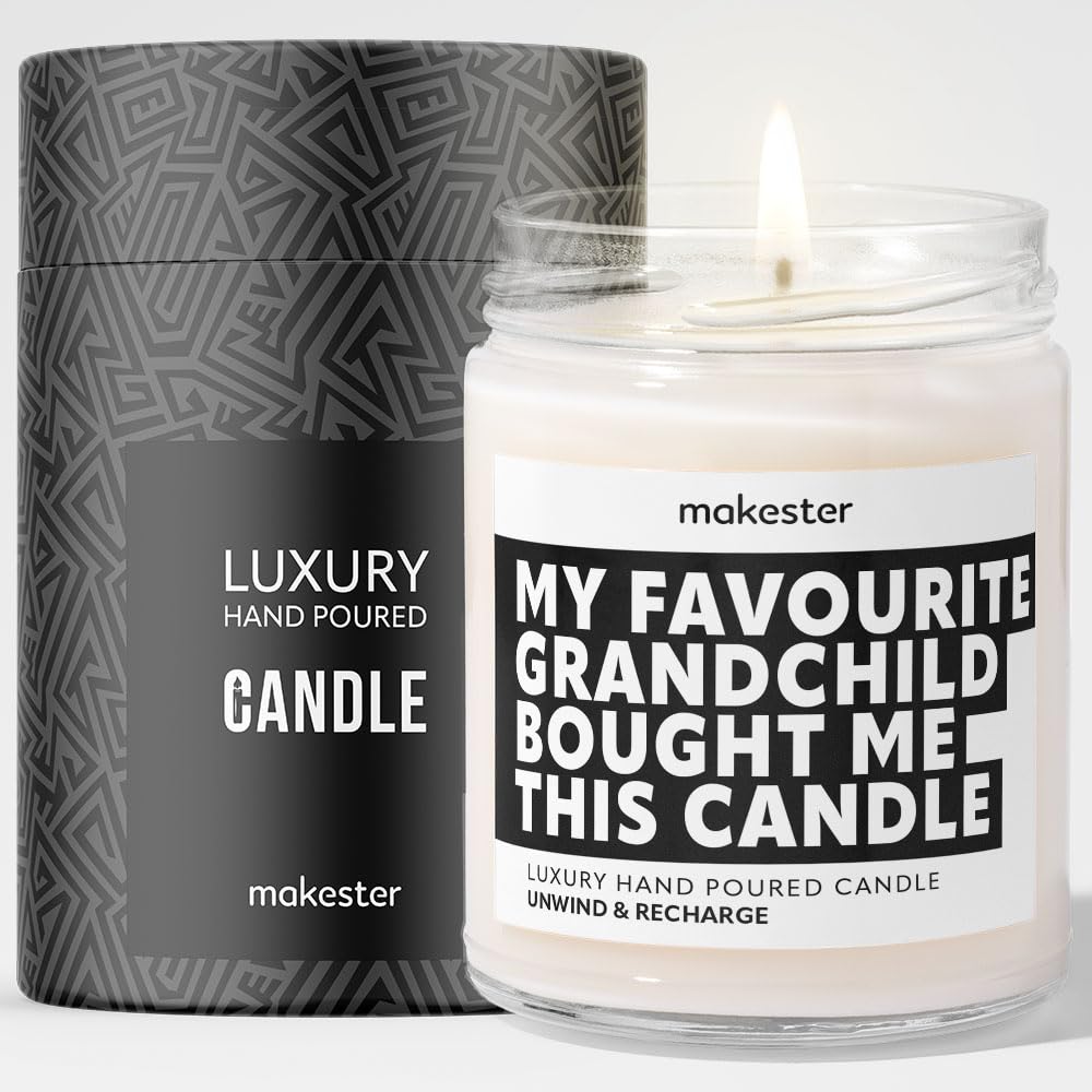 Grandma Gifts - Luxury Soy Wax Candle - Vanilla, Jasmine, Sugared Almond - Makester