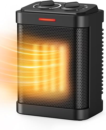 Calentador de espacio de 1000 W700 W, pequeño calentador de espacio de cerámica con termostato, mini calentador eléctrico portátil con calor de