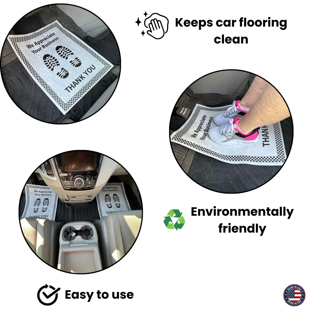 N F String Son Inc White Paper Floor Mats For Cars 20L x 16W Heavy-Duty Disposable Auto Floor — view 4