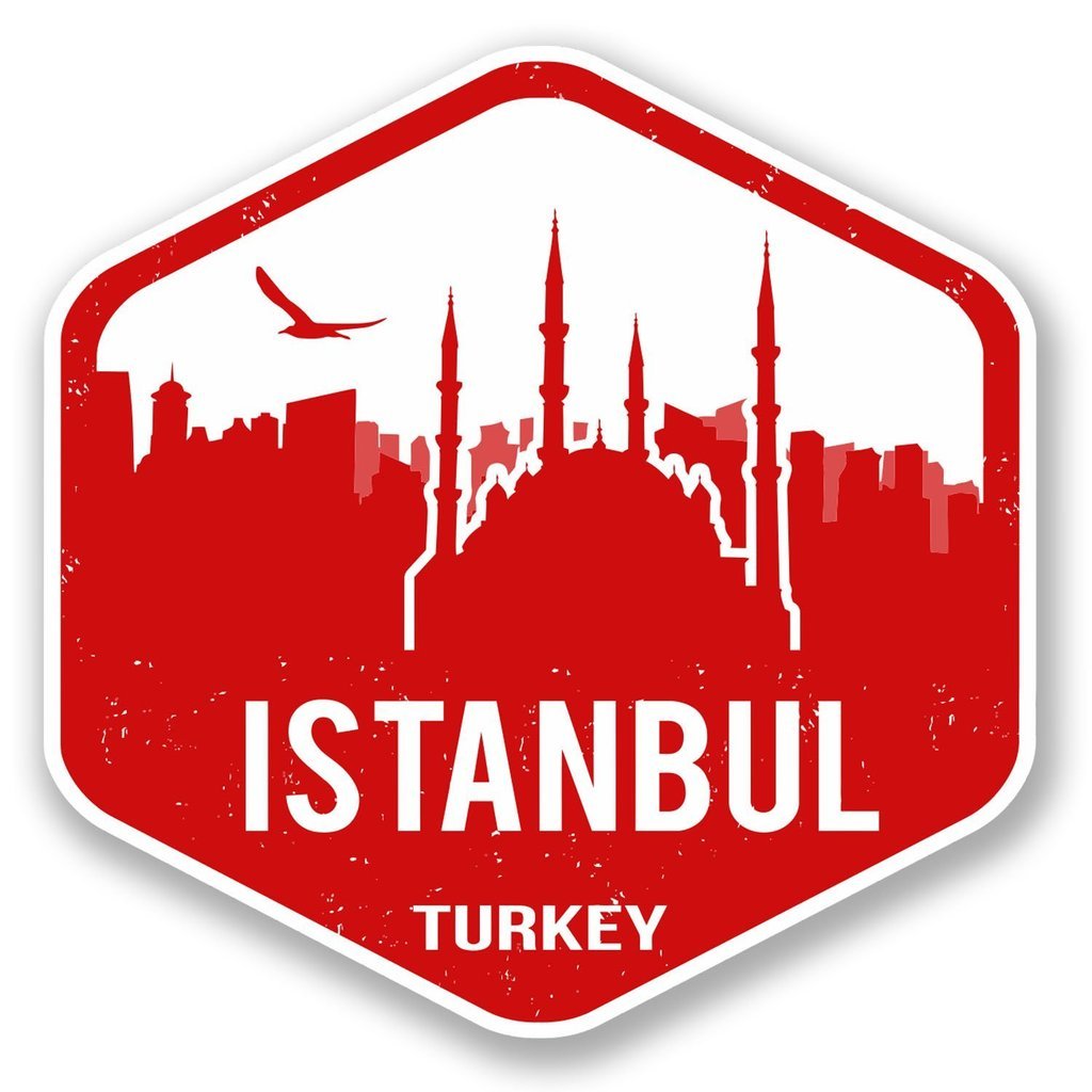2 x 10cm/100mm Turkey Istanbul Vinyl SELF Adhesive Sticker Decal Laptop Travel Luggage Car Bike Sign Fun #5328