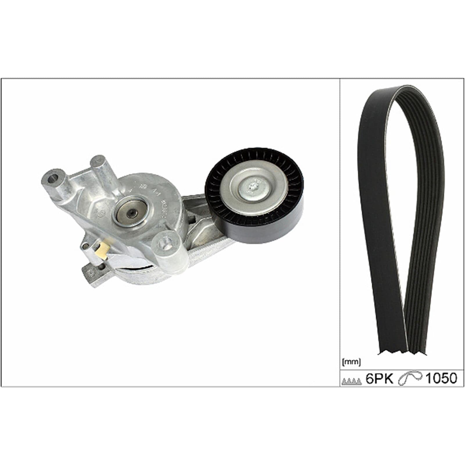 INA Kit Cinghie Poly-V 529 0468 10 1050mm Compatibilità con VW Golf 5 Hatchback 1K1 TOURAN 1T1, 1T2, AUDI A3 Sportback 8PA A3 Hatchback 8P1, SEAT Leon Hatchback 1P1