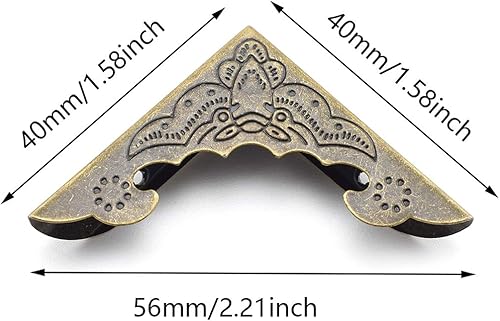 Miniatura 3 de SDTC Tech - Juego de 20 protectores de esquina de metal para libro de recortes (0.157in, altura interna), diseño de esquinas