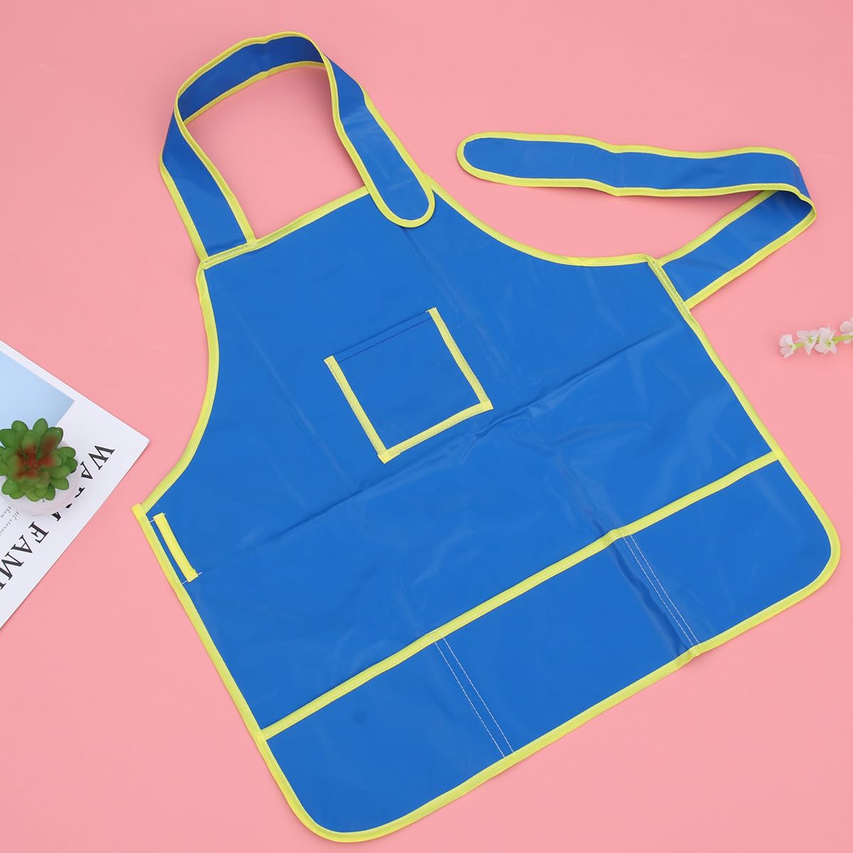 3 pezzi Grembiuli da Pittura per Impermeabili Blu Smock Leggero e Durevole per Disegno e Pittura con Lacci Lunghi per Asilo e Scuola Elementare Protezione Anti-macchia per
