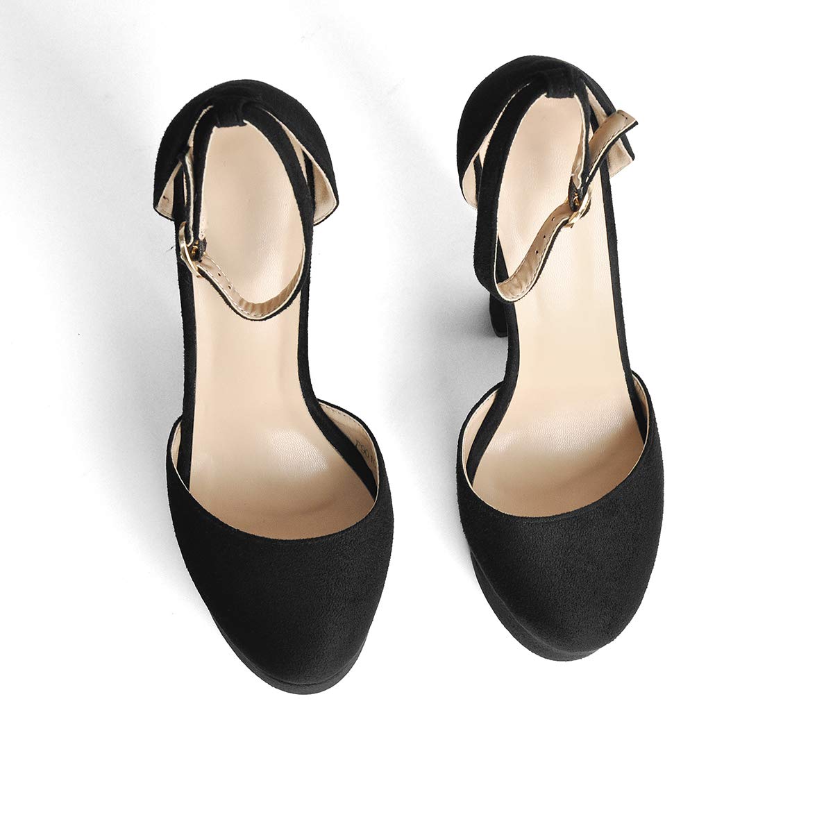 MissHeel Plateau Mary Janes Blockabsatz Schnallen High Heels EU35- EU46
