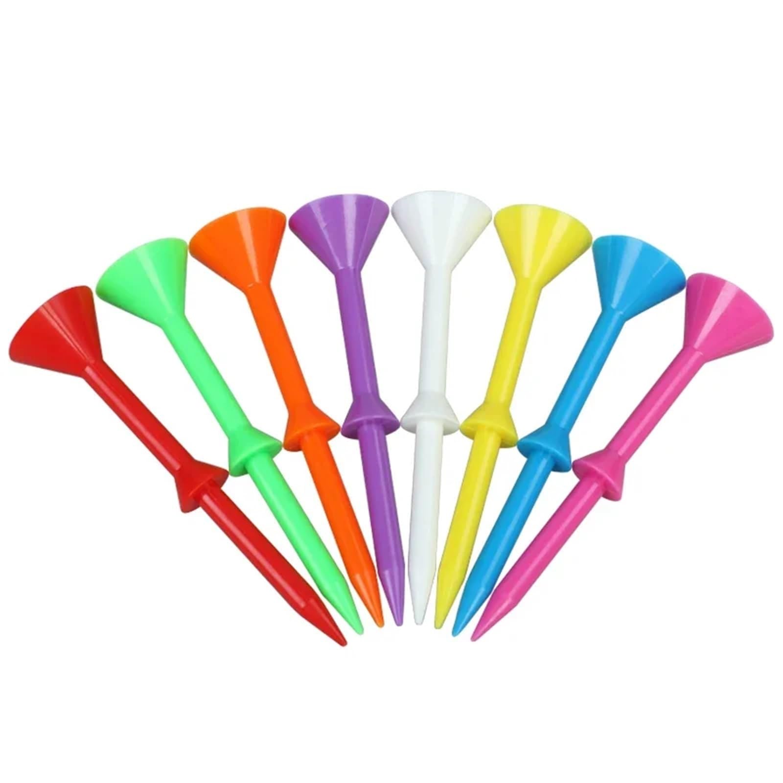 Golf Tees 100 Piezas de Tees de Golf de plástico, Tees de Copa Larga, Tees de Golf de plástico, Tees de Pelota de Entrenamiento de Golf, Color Aleatorio para CéSped Exterior