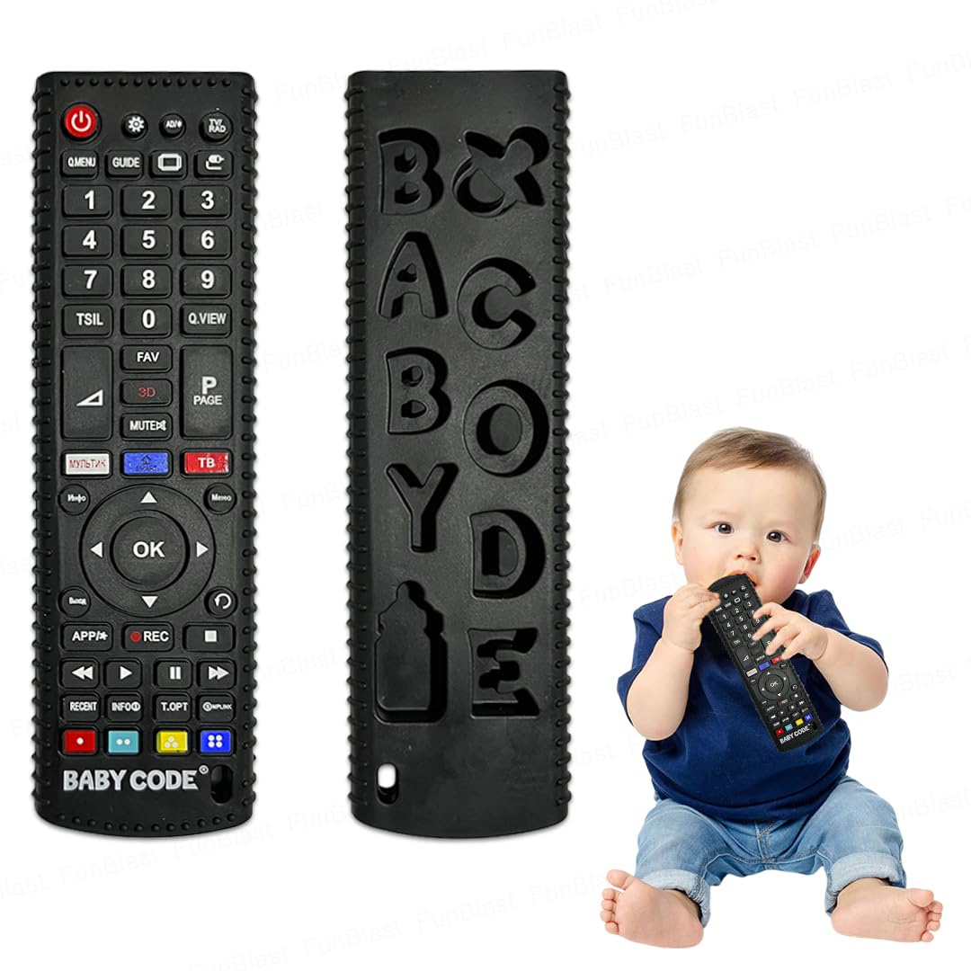 FunBlast Silicone Remote Teether for Baby, Remote Teether for 3+ Months and 6 to 12 Months Baby, Helps Biting Skills Development, Teething Toys for Babies and Toddlers (Black)-image-19