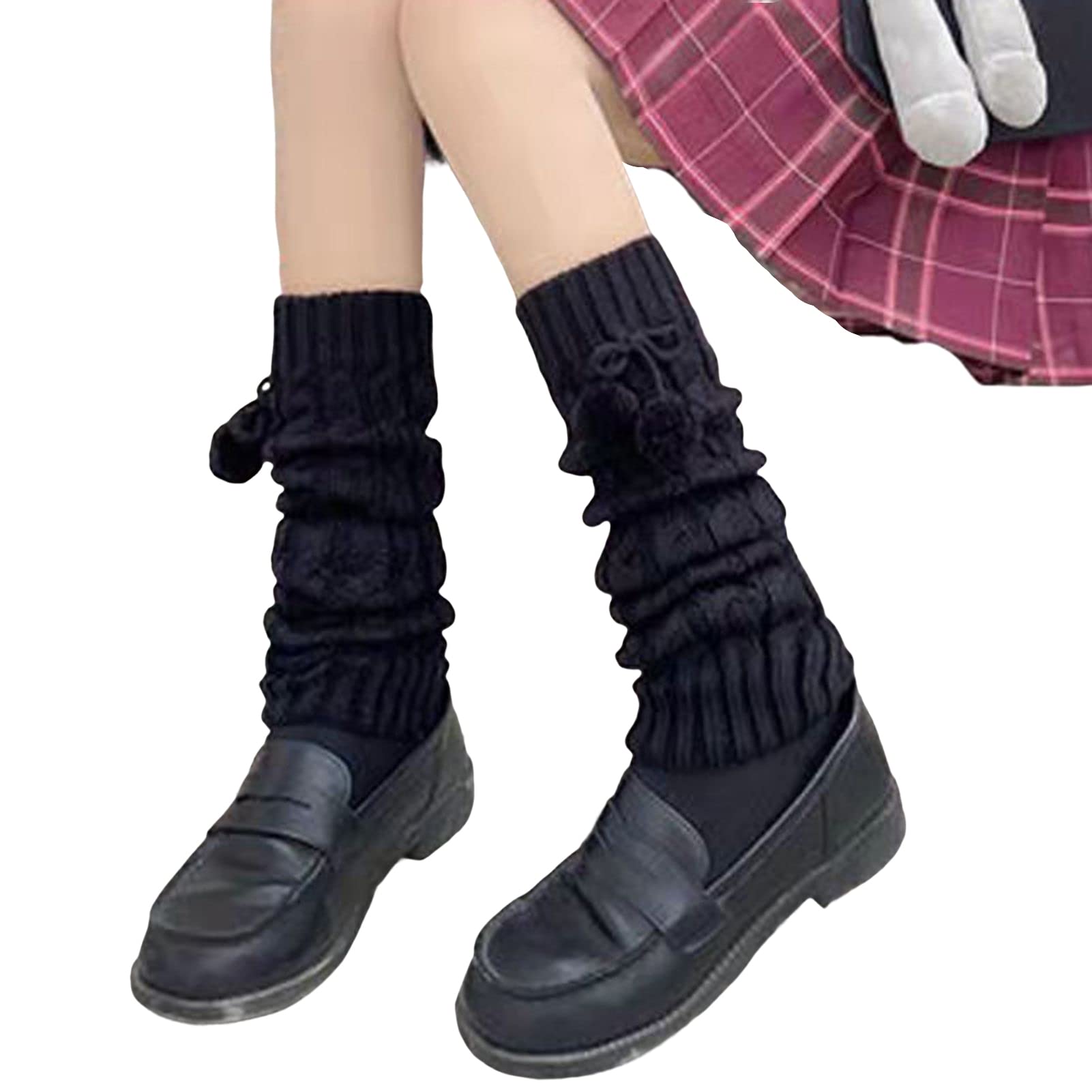 AkoMatial Women Leg Warmers Japan Style Stretchy Leg Warmers Medium Tube for Party