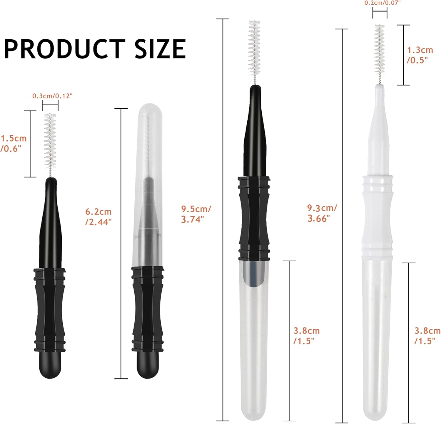 Micro Eyebrow Brush Kit - 2 Size Eyebrow Linat & Spoolie Brushes for