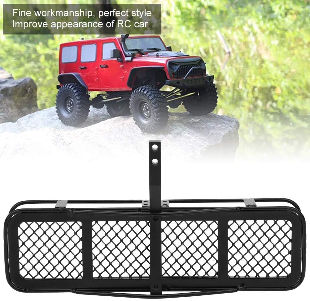 Rear Bumper Back Hitch Carrier, 152x80x28mm/5.98x3.15x1.10inch RC Back Hitch Cargo Luggage Basket Capacity 1KG Mount Trailer for SCX10 90046 AXI03007 RC Crawler Car