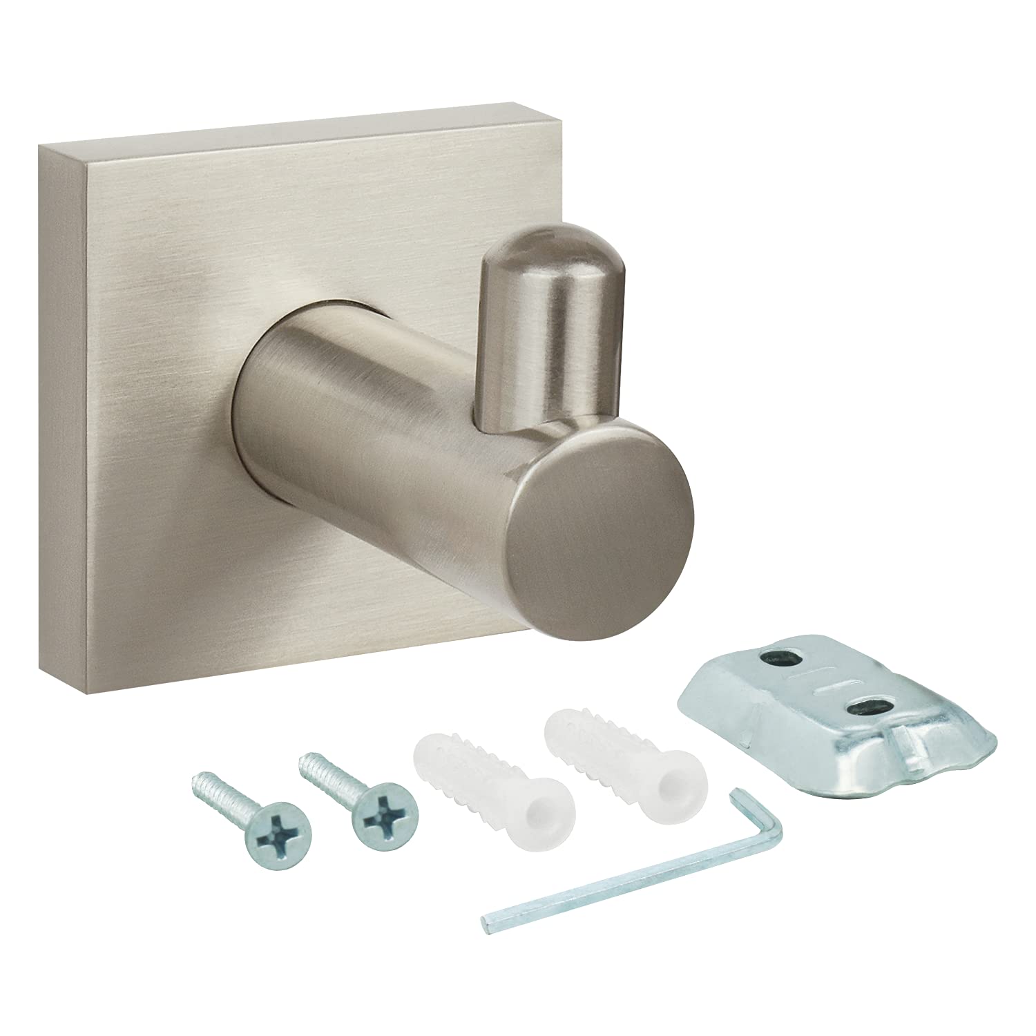 Nuk3y Senna Modern Square Robe Hook (Robe Hook, Satin Nickel)