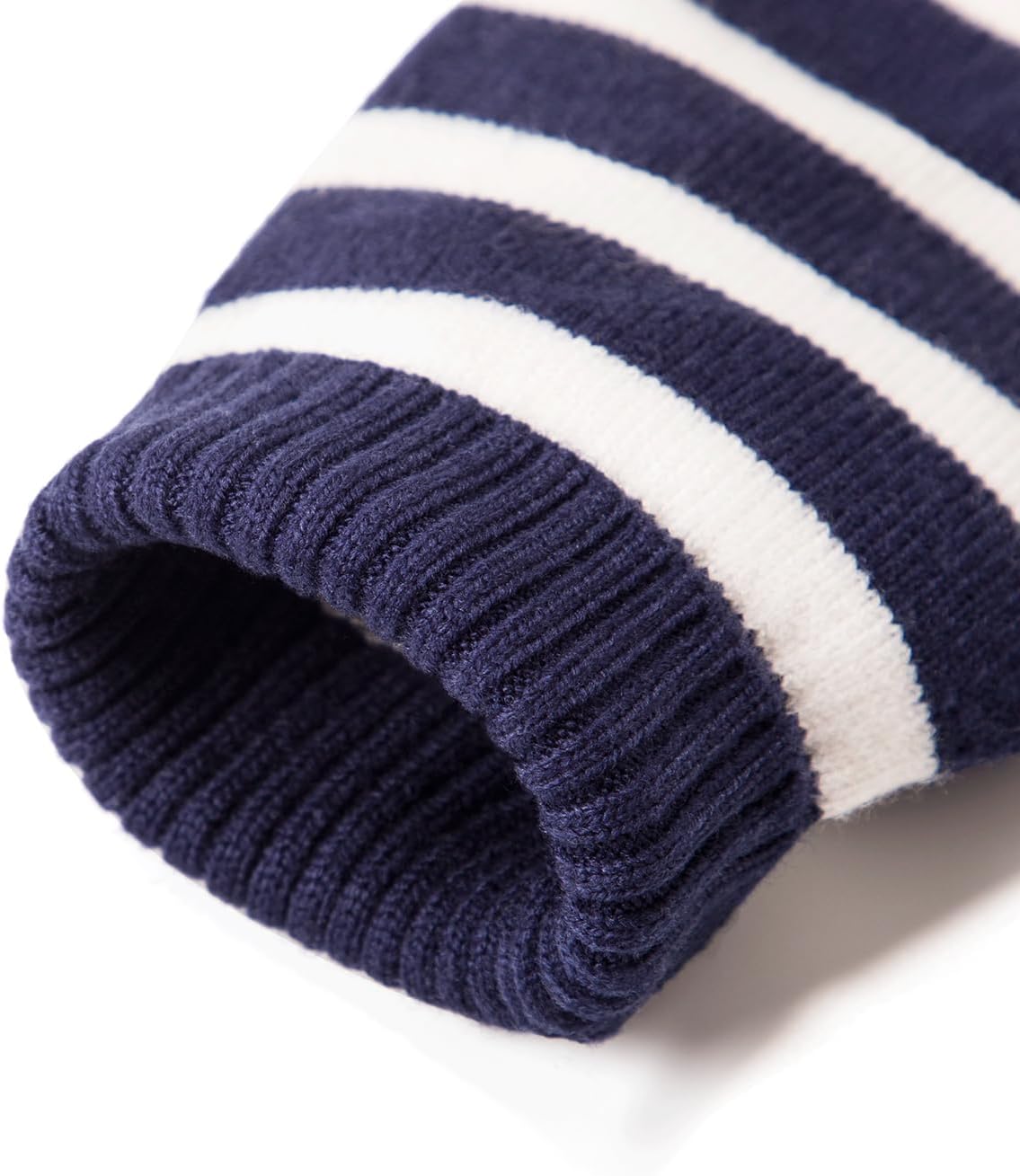 Danny D Boys Stripe Quarter Zips Pullover Sweater Kids Chunky Long Sleeve Knit Pullover Sweater - Image 4