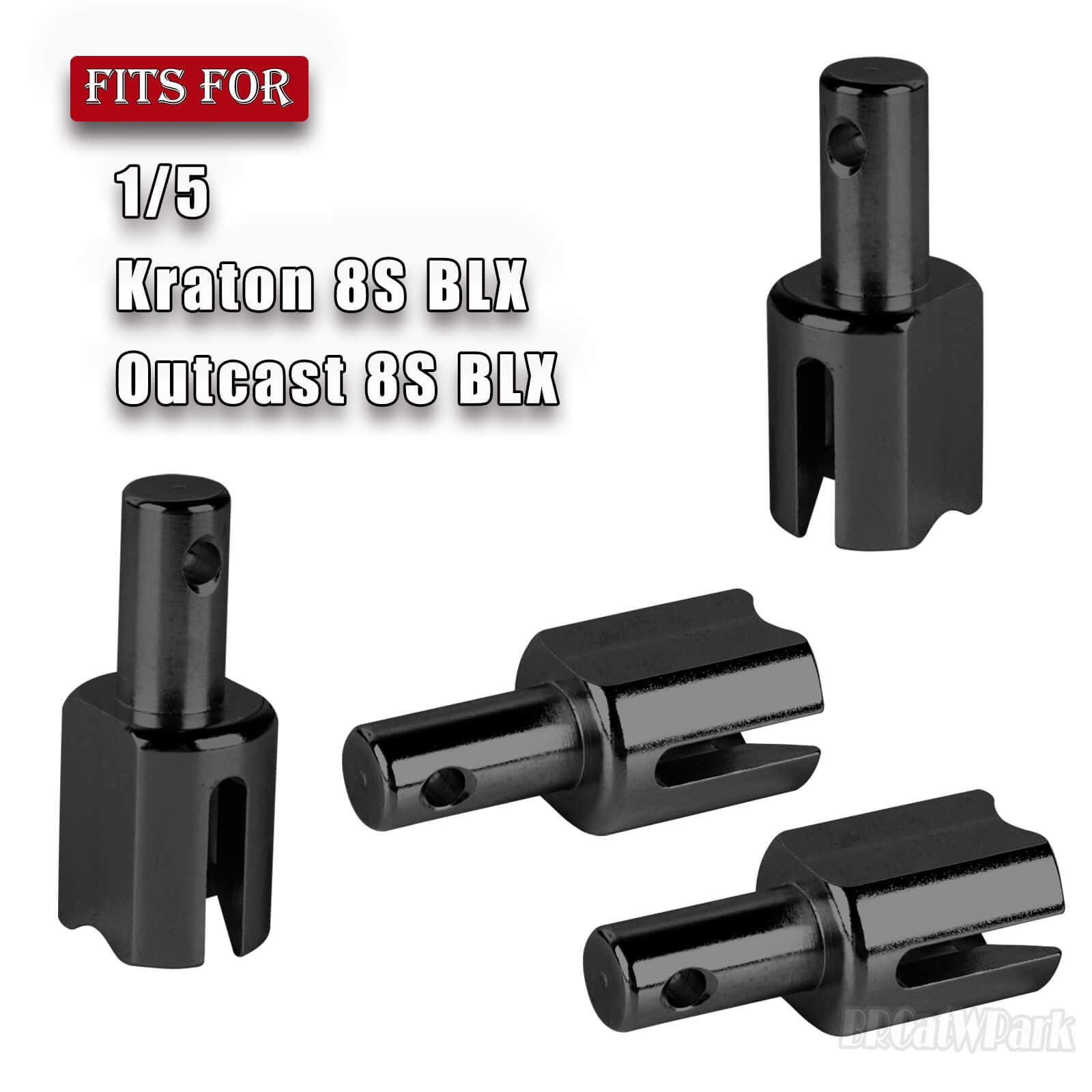 BRCatWPark RC Diff Outdrive Upgrades Part for 1/5 KRATON 8S BLX Outcast 8S BLX,4PCS Front/Rear Differential Outdrive Hop Ups,Black