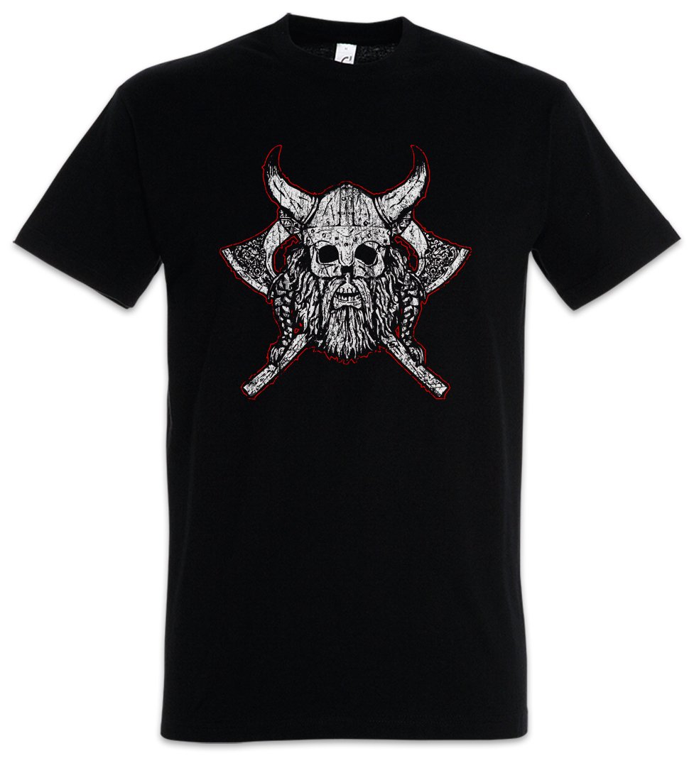 Urban Backwoods Men's Black Viking Skull Vii T-Shirt Size L