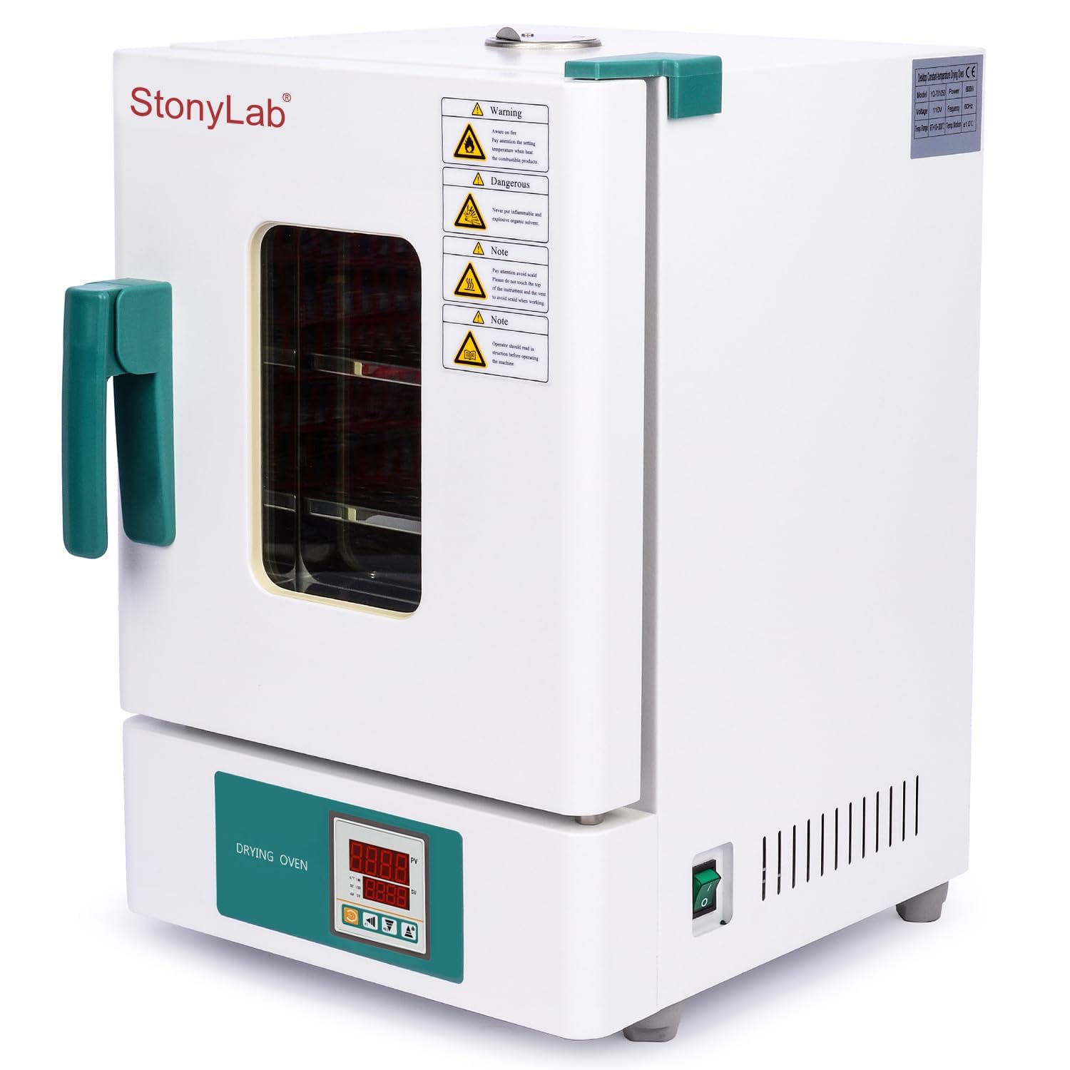 stonylab Four de Séchage avec Convection Forcée, Chauffage Électrique de Laboratoire, Four à Convection par Gravité 18 L / 0,63 Cubic Feet, 220 V / 300 Celsius 50/60 Hz 600 W