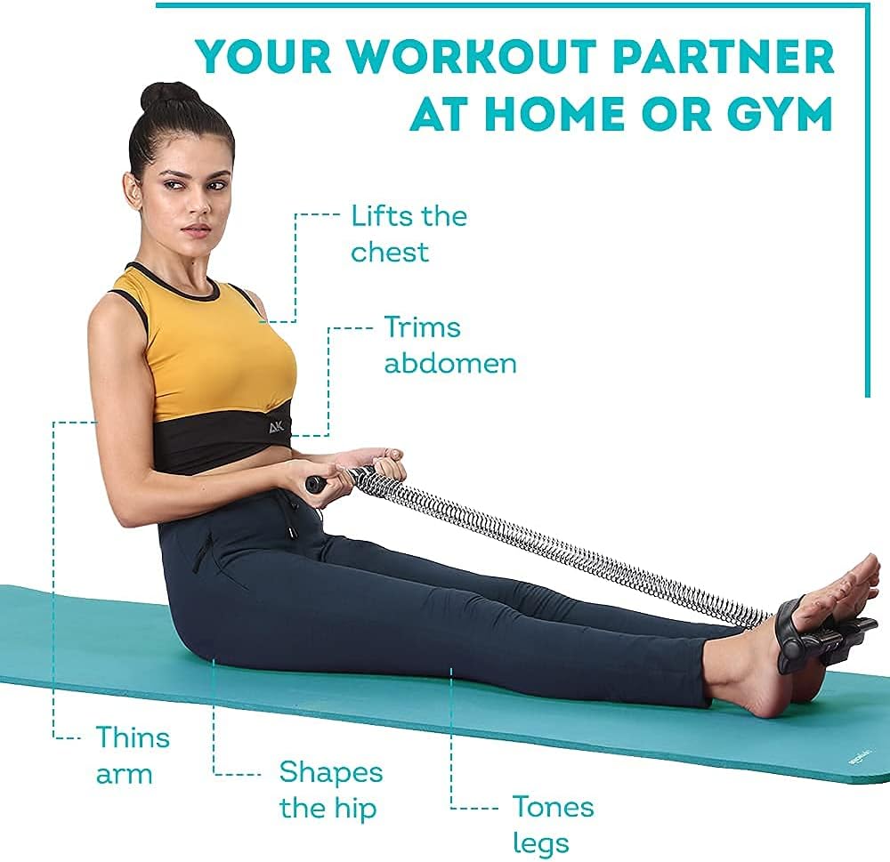 Tummy Trimmer, Ab Wheel Roller & Skipping Rope Combo for Abs Workout, Belly Fat Loss & Core Strength Training, Full Body Home Gym Equipment for Men & Women