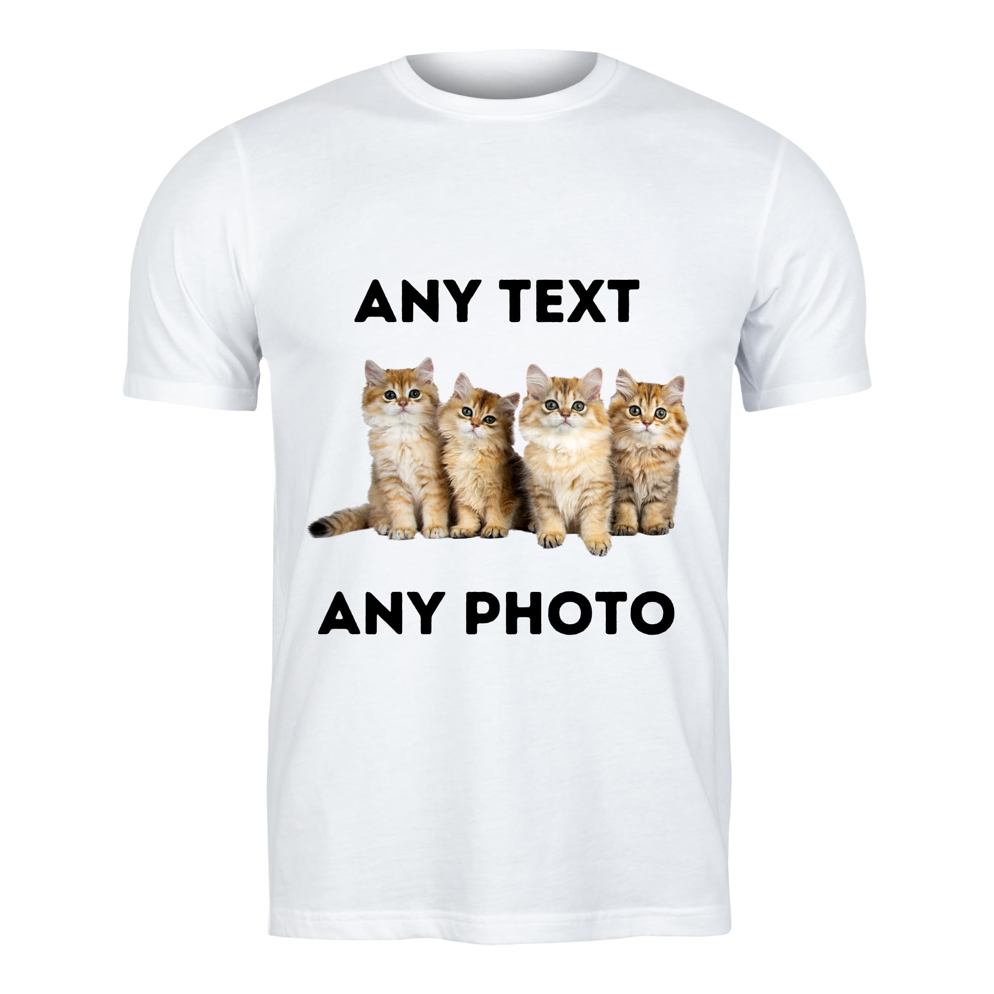 Personalised Unisex T-Shirt Short Sleeve Crew Neck Shirt Novelty Rude Top Tee Funny Custom Customised Message Any Text or Image Adults S|M|L|XL|2XL (Large, White)