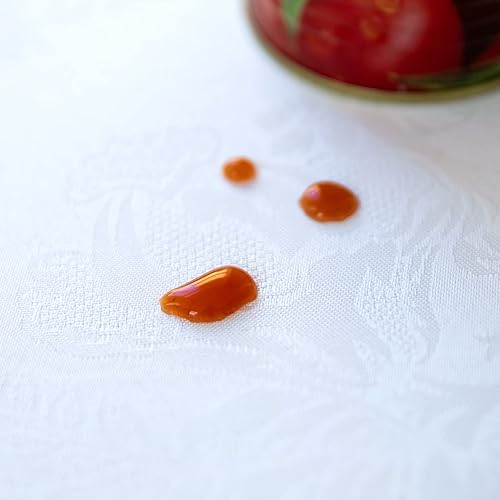 Miniatura 4 de Camino de mesa rectangular de granja de encaje beige premium, impermeable, a prueba de aceite, a prueba de derrames, antiencogimiento, suave,