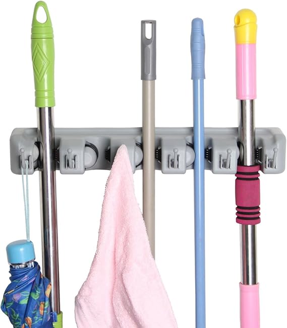 大特価 ホーキ掛け かさかけ ほうき５本掛け 玄関 屋外収納