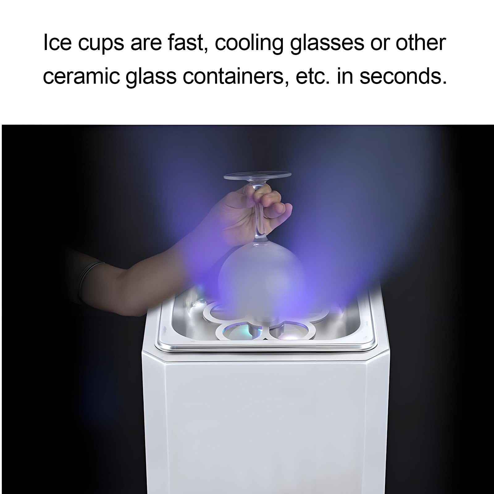 Instant Glass Froster, mini ekspres do lodów, szybko zamraża kieliszki do wina w 6 s, neonowe światło, bardzo wydajne do baru, kawiarni, restauracji, hotelu